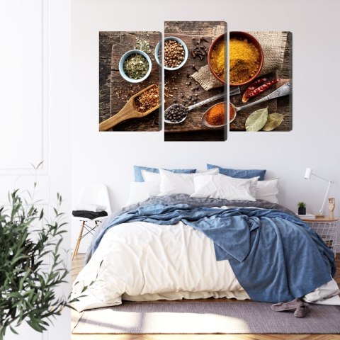 Obraz Wieloczęściowy Deska Z Różnymi Przyprawami