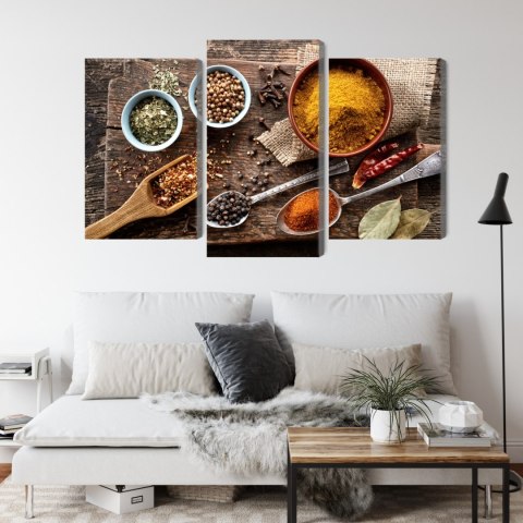 Obraz Wieloczęściowy Deska Z Różnymi Przyprawami