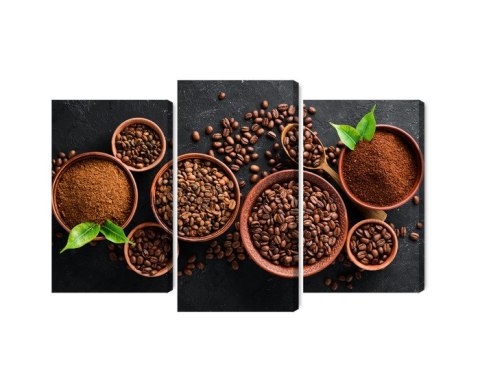 Obraz Wieloczęściowy Kawa Mielona I Ziarna