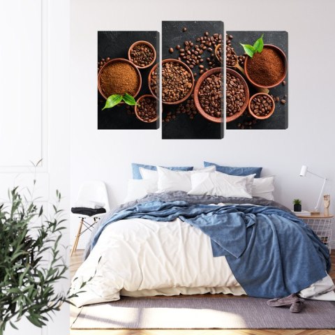 Obraz Wieloczęściowy Kawa Mielona I Ziarna