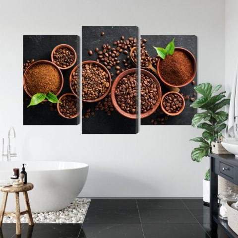 Obraz Wieloczęściowy Kawa Mielona I Ziarna