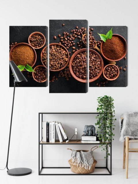 Obraz Wieloczęściowy Kawa Mielona I Ziarna