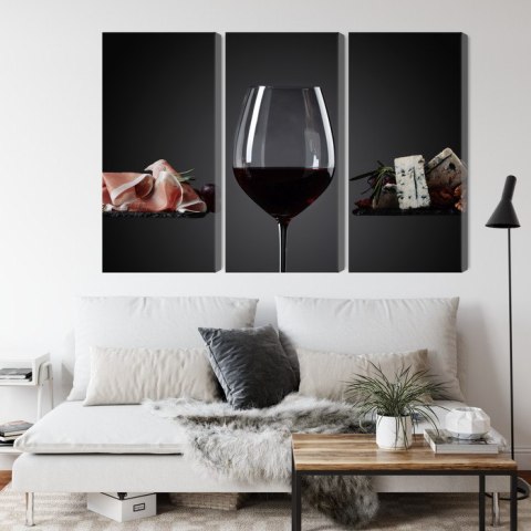 Obraz Wieloczęściowy Kieliszek Czerwonego Wina