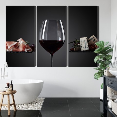 Obraz Wieloczęściowy Kieliszek Czerwonego Wina