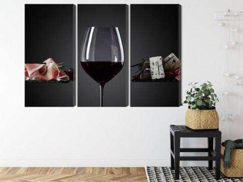Obraz Wieloczęściowy Kieliszek Czerwonego Wina