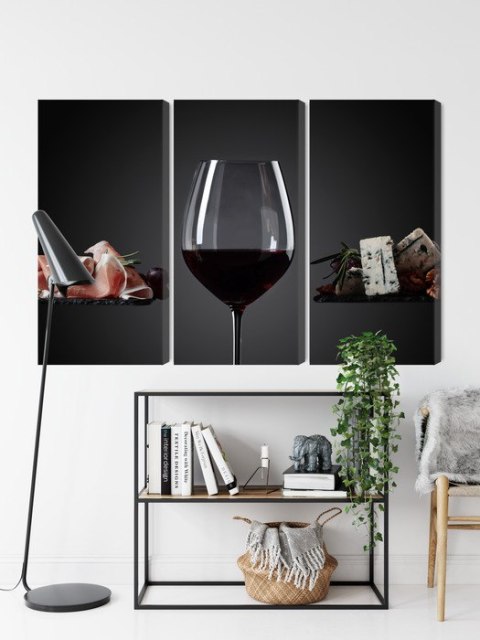 Obraz Wieloczęściowy Kieliszek Czerwonego Wina