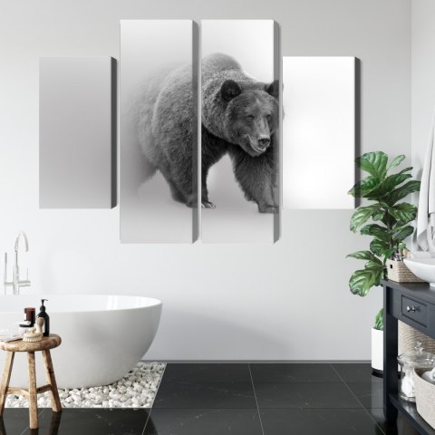 Obraz Wieloczęściowy Niedźwiedź We Mgle 3D