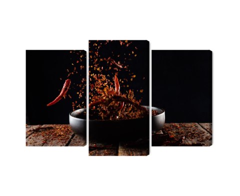 Obraz Wieloczęściowy Pieprz Cayenne W Locie