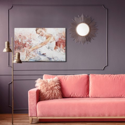 Obraz Na Płótnie Little Pretty Ballerina, Painted Expressively. Palette Knife Technique Of Oil Painting And Brush.