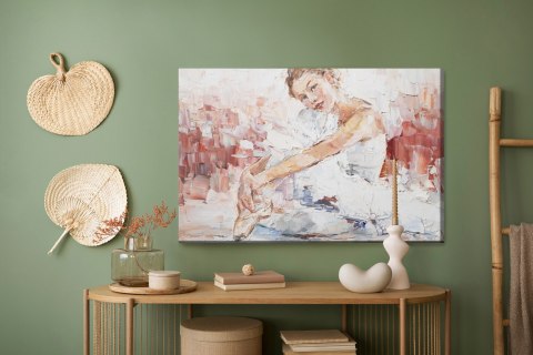 Obraz Na Płótnie Little Pretty Ballerina, Painted Expressively. Palette Knife Technique Of Oil Painting And Brush.