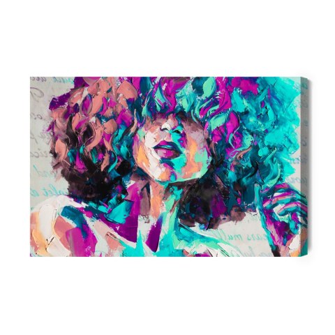 Obraz Na Płótnie Louise - Oil Painting. Conceptual Abstract Picture Of A Beautiful Girl. Oil Painting And Palette Knife On Canva