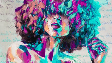 Obraz Na Płótnie Louise - Oil Painting. Conceptual Abstract Picture Of A Beautiful Girl. Oil Painting And Palette Knife On Canva