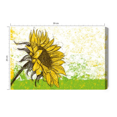 Obraz Na Płótnie Rysowany Słonecznik W Stylu Retro