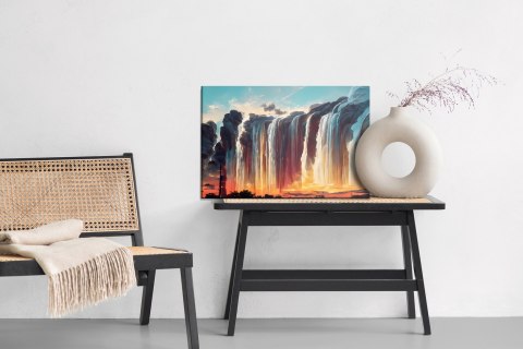 Obraz Na Płótnie Time Lapse Photography Of Waterfalls During Sunset