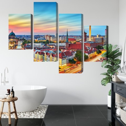 Obraz Wieloczęściowy Kolorowe Niebo I Panorama Berlina