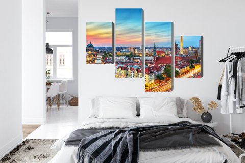 Obraz Wieloczęściowy Kolorowe Niebo I Panorama Berlina
