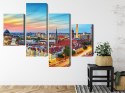Obraz Wieloczęściowy Kolorowe Niebo I Panorama Berlina