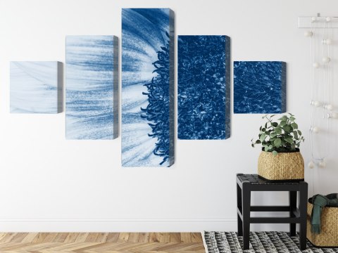 Obraz Wieloczęściowy Niebieski Słonecznik W Skali Makro