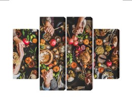 Obraz Wieloczęściowy Stół Był Obficie Nakryty