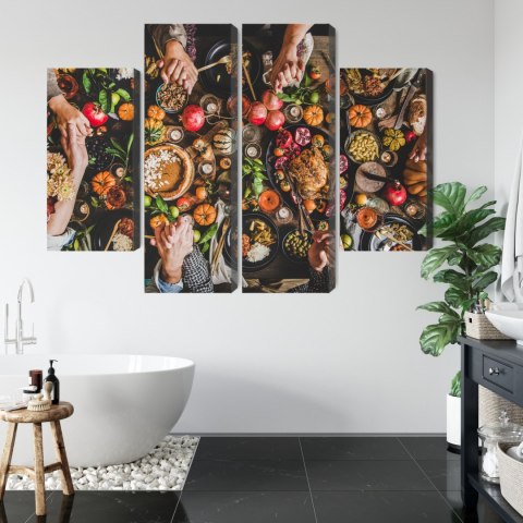 Obraz Wieloczęściowy Stół Był Obficie Nakryty