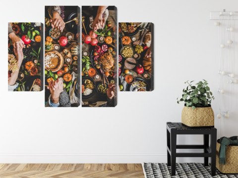 Obraz Wieloczęściowy Stół Był Obficie Nakryty