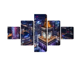 Obraz Wieloczęściowy Warszawska Panorama Nocą