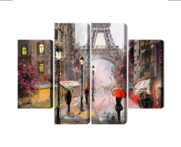 Obraz Wieloczęściowy Widok Na Ulicę Paryża Jak Namalowany