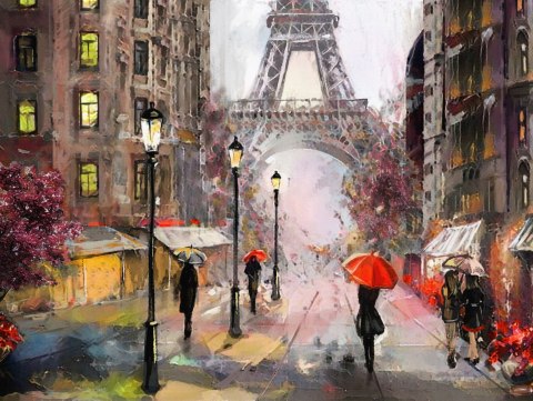 Obraz Wieloczęściowy Widok Na Ulicę Paryża Jak Namalowany