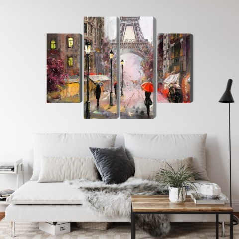 Obraz Wieloczęściowy Widok Na Ulicę Paryża Jak Namalowany