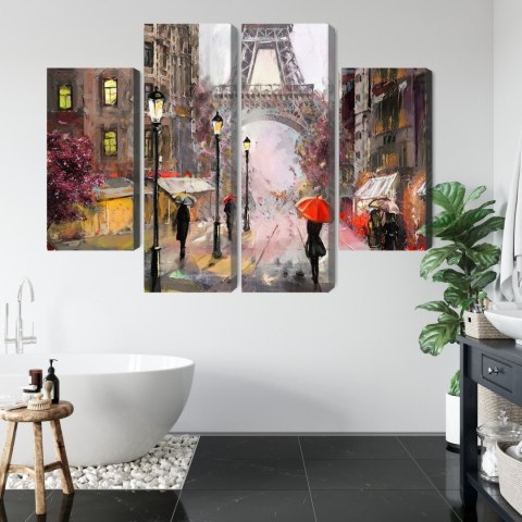 Obraz Wieloczęściowy Widok Na Ulicę Paryża Jak Namalowany