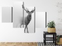 Obraz Wieloczęściowy Dostojny Jeleń We Mgle