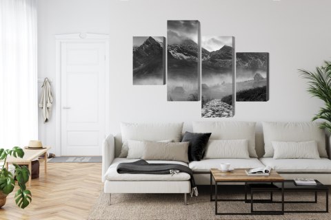 Obraz Wieloczęściowy Hala Gąsienicowa W Czerni I Bieli