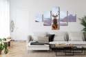 Obraz Wieloczęściowy Jeleń Na Tle Górskiego Krajobrazu 3D