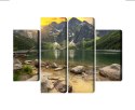 Obraz Wieloczęściowy Morskie Oko W Tatrach O Zachodzie Słońca 3D