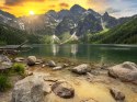 Obraz Wieloczęściowy Morskie Oko W Tatrach O Zachodzie Słońca 3D