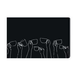 Obraz Na Płótnie Ręce Trzymające Kubki