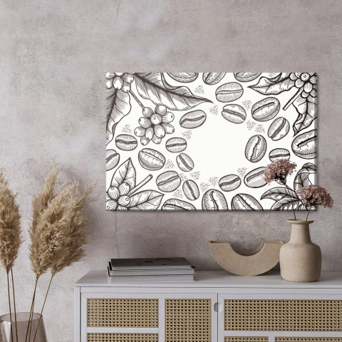 Obraz Na Płótnie Rysowanie Ziaren Kawy