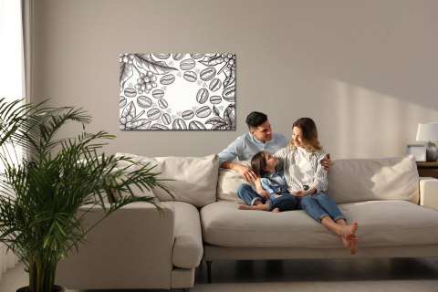 Obraz Na Płótnie Rysowanie Ziaren Kawy