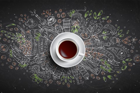 Obraz Na Płótnie Widok Z Góry Na Kawę?