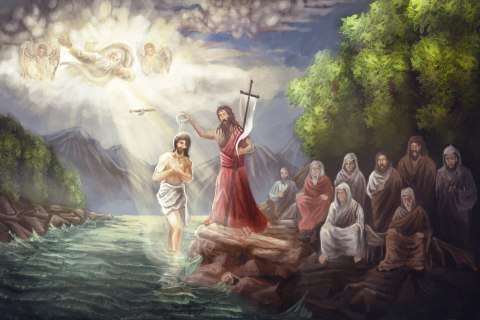 Obraz Na Płótnie Chrzest Pański