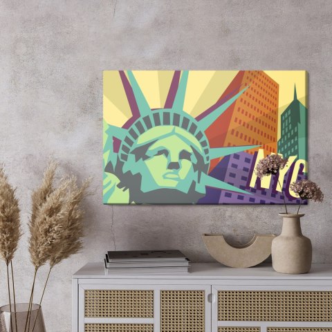 Obraz Na Płótnie Kolorowy Nowy Jork W Stylu Retro