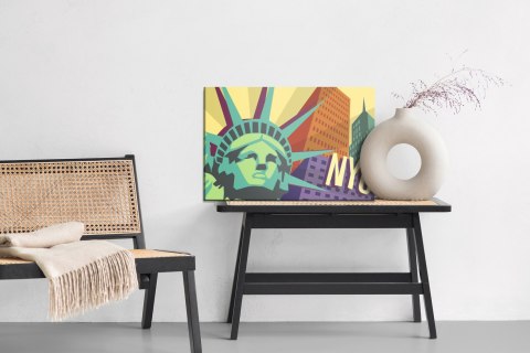 Obraz Na Płótnie Kolorowy Nowy Jork W Stylu Retro