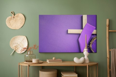 Obraz Na Płótnie Krzyż Na Fioletowym Tle