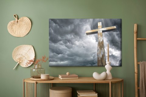 Obraz Na Płótnie Krzyż Na Tle Chmur