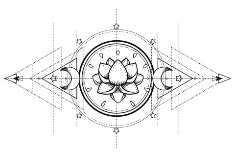 Obraz Na Płótnie Lotos I Święta Geometria