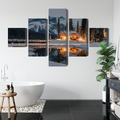 Obraz Wieloczęściowy Emerald Lake W Kanadzie Zimą