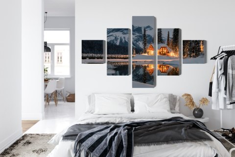 Obraz Wieloczęściowy Emerald Lake W Kanadzie Zimą