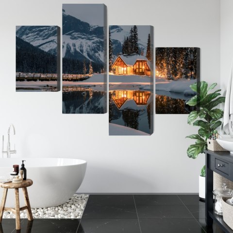 Obraz Wieloczęściowy Emerald Lake W Kanadzie Zimą