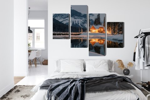 Obraz Wieloczęściowy Emerald Lake W Kanadzie Zimą