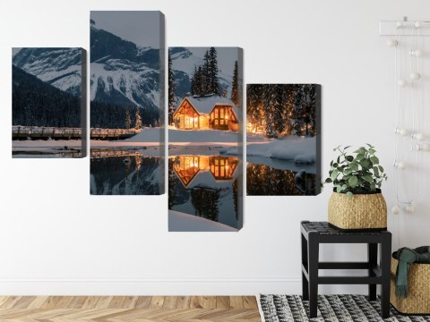 Obraz Wieloczęściowy Emerald Lake W Kanadzie Zimą